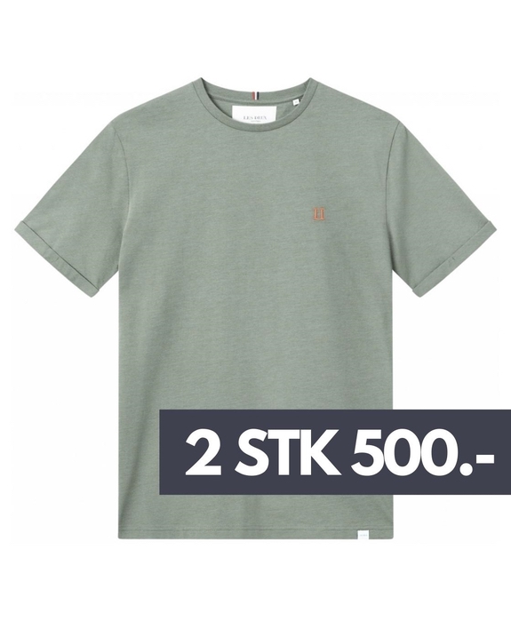Les Deux Nørregaard t-shirt - Neutral Green Melange/Orange